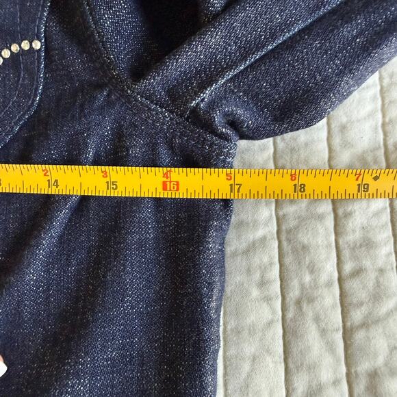 Levi’s Denim Blazer Y2K Vintage Jean Jacket Silver Detail Women’s Small Bling - Picture 11 of 14